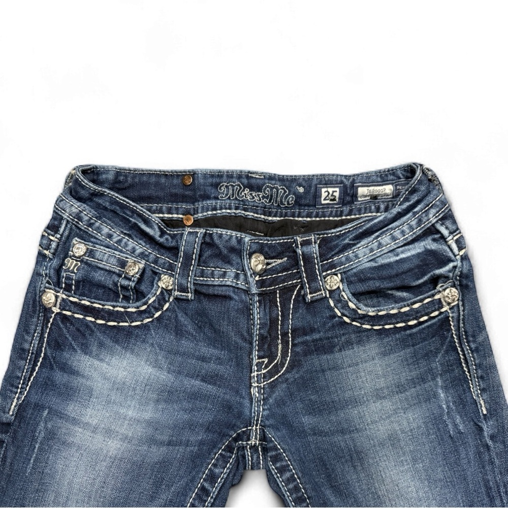 Miss Me Embellished Bootcut Jeans Dark Wash Mid Rise - Size: 25 - Picture 5 of 6